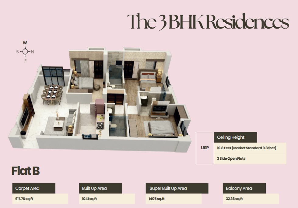 Tower 1 Flat B 3D Cutaway