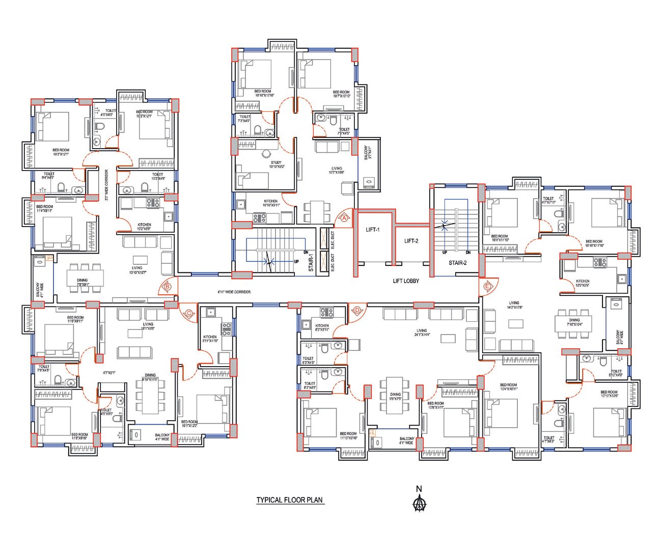 Tower 1 Typical Floor Plan